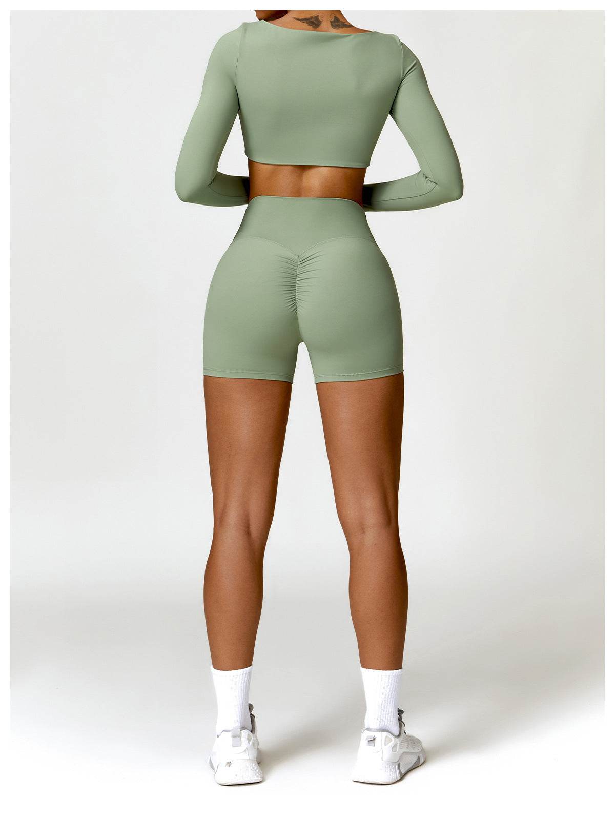 Women's Tight Long Sleeve Yoga Wear Running Workout T-shirt Top - Mubimart