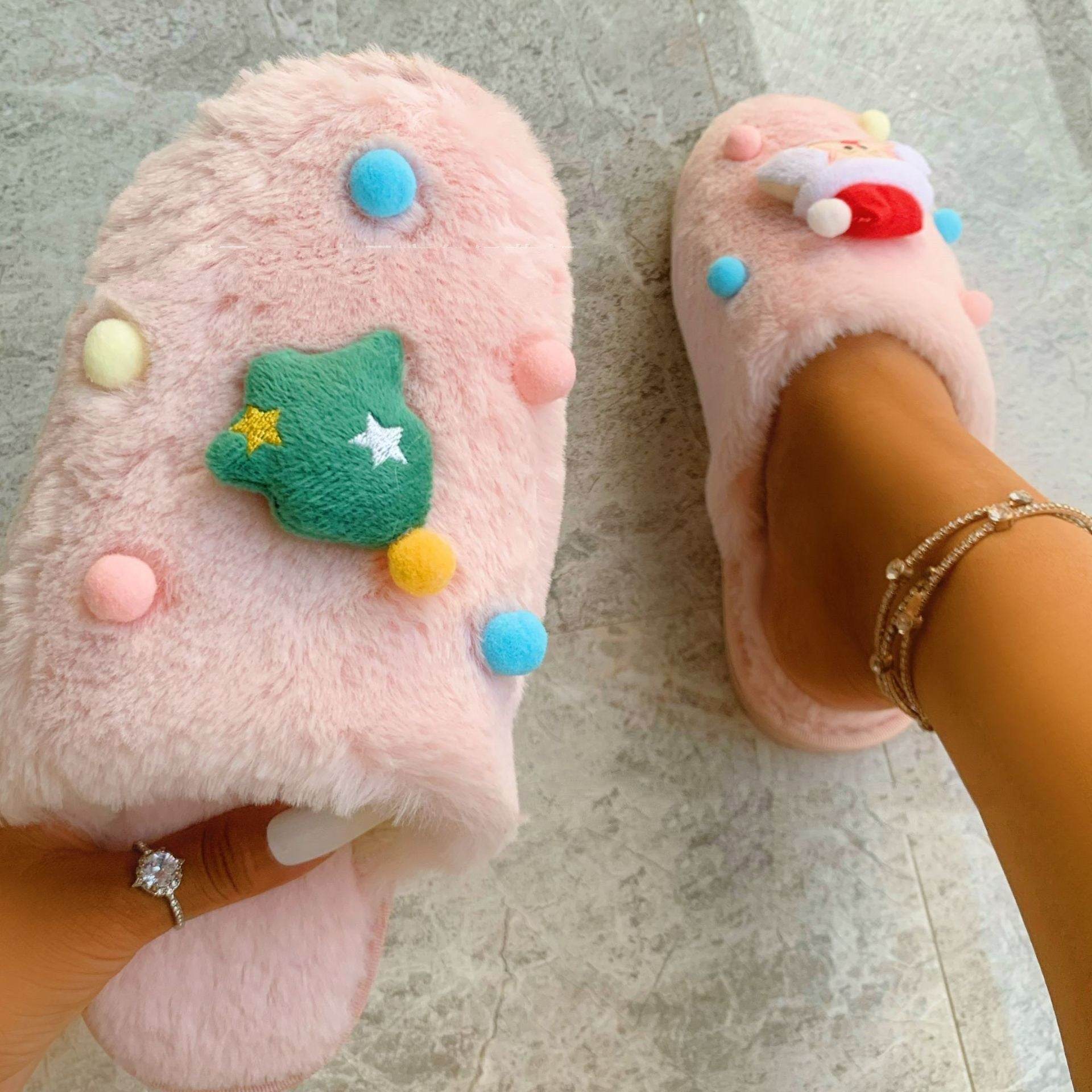 Christmas Slippers Warm Slipper Bag Flat Overall - Mubimart