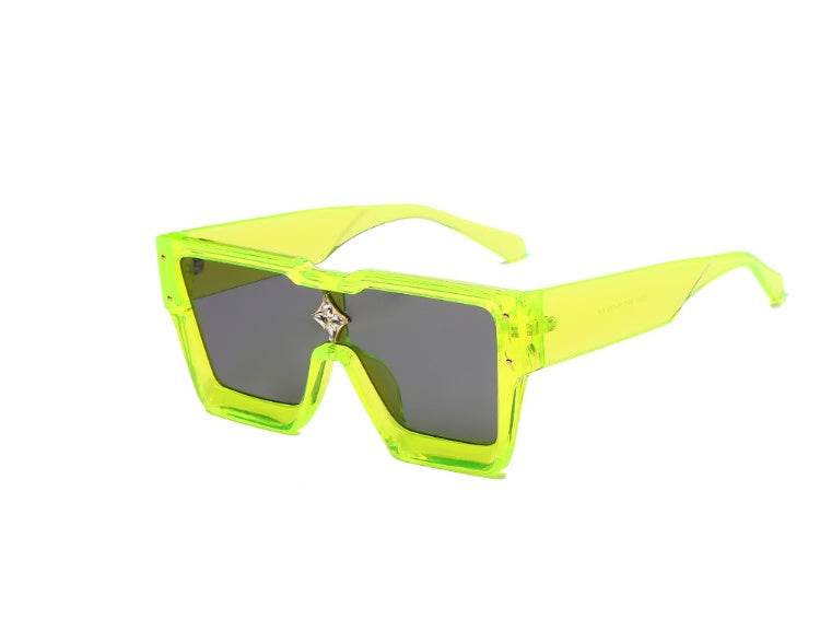 Oversized One Lens Square Sunglasses Fashion Men Women - Mubimart