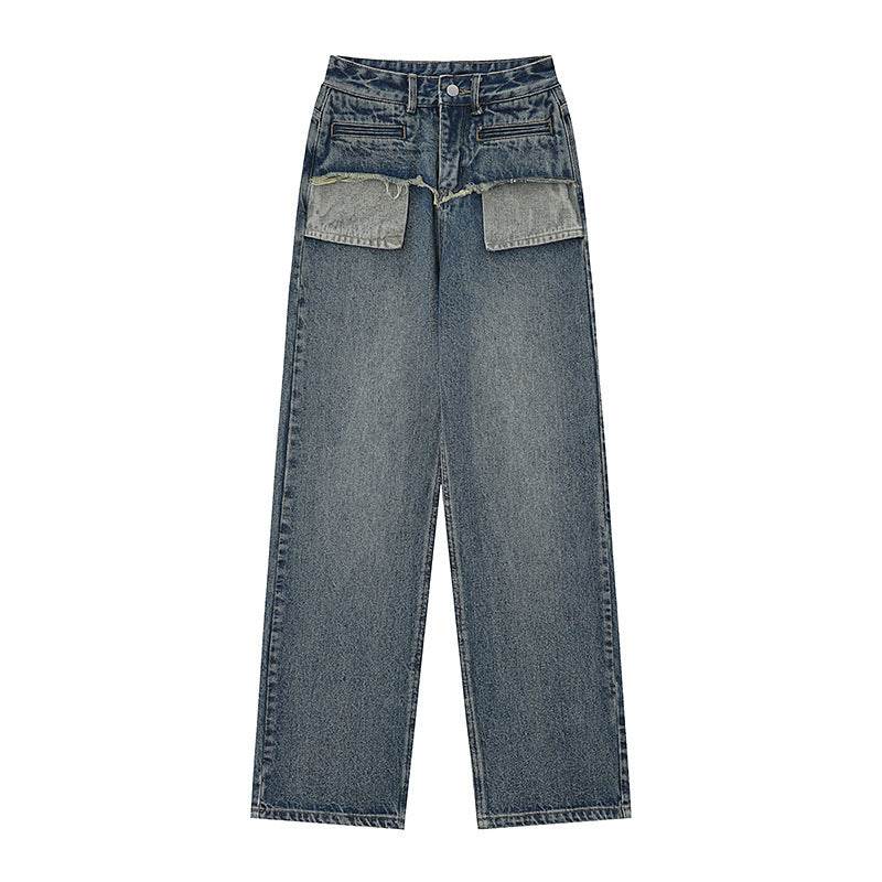 Retro Distressed Straight Jeans For Women - Mubimart
