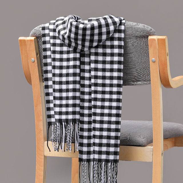 Mens And Girls Neckwear Cashmere Check Childrens Scarf - Mubimart