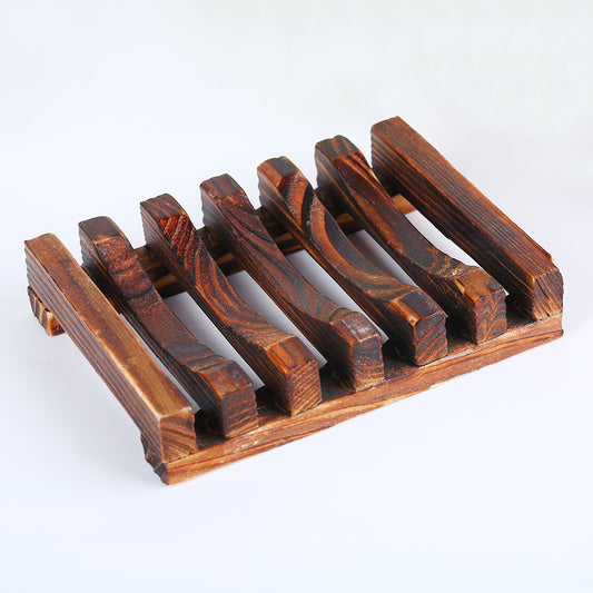 Carbonized Bamboo And Wood Soap Dish Handmade Bathroom Soap Dish