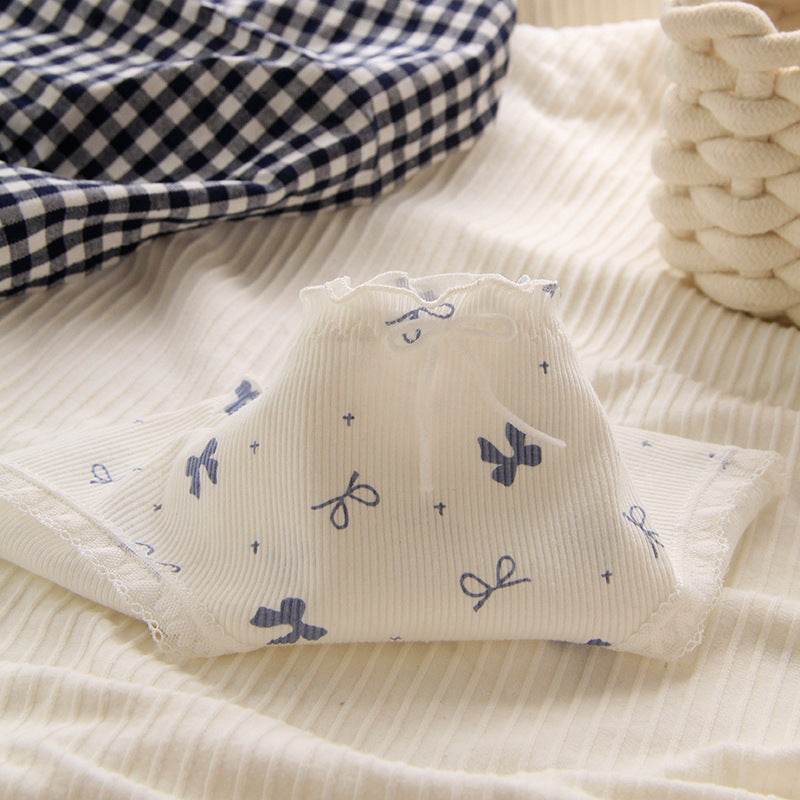 Girls Cotton Mid-waist Briefs Cotton Women Panties - Mubimart