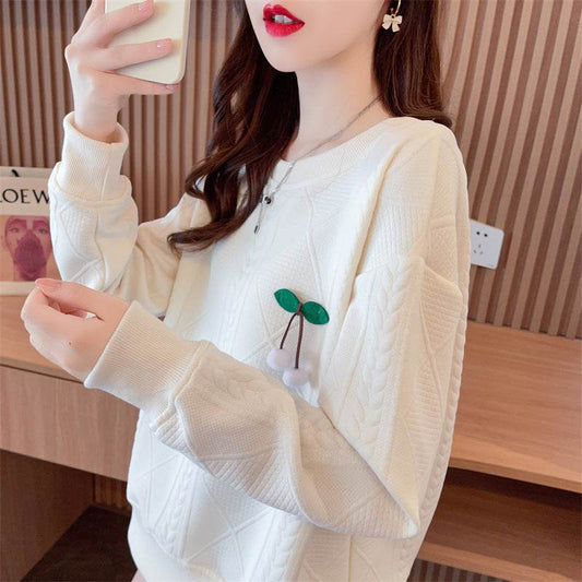 Plus Size Thin Pullover Long Sleeve Top - Mubimart