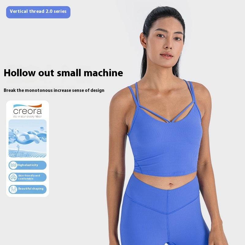 Sexy V-neck Sports Vest Women's Workout Yoga Vest Top - Mubimart