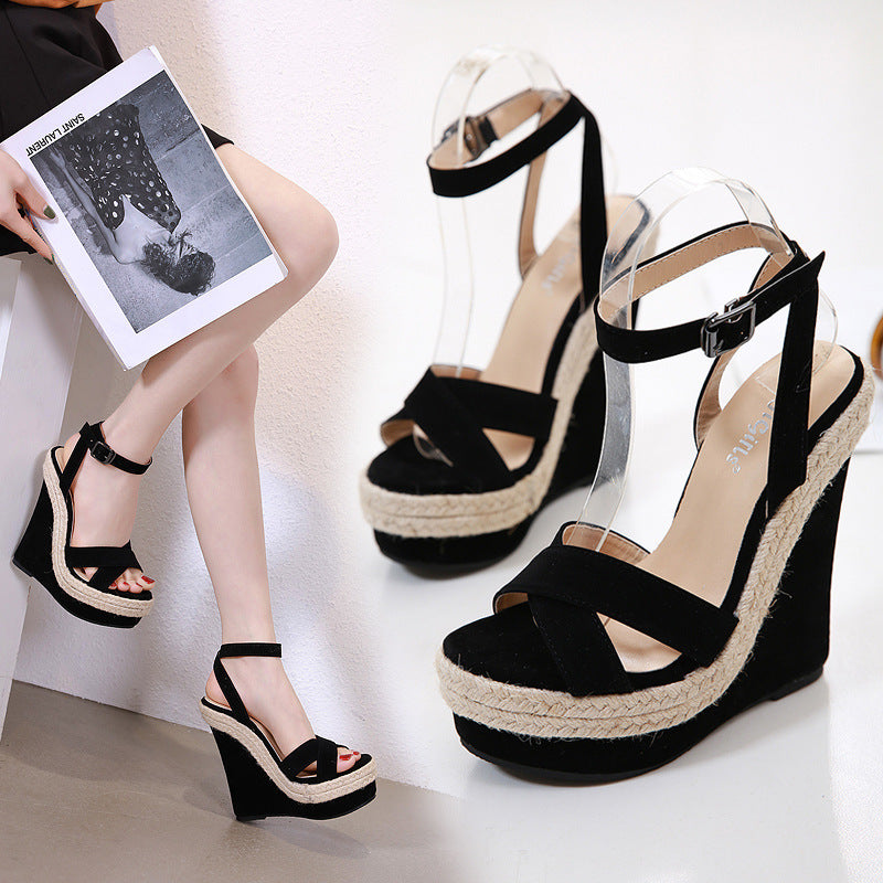 Hemp Rope Comfortable High Heels Wedge Sandals