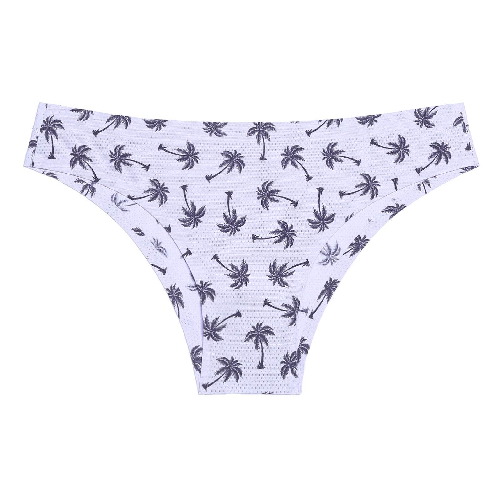 Breathable Printed Seamless Floral Briefs For Women - Mubimart