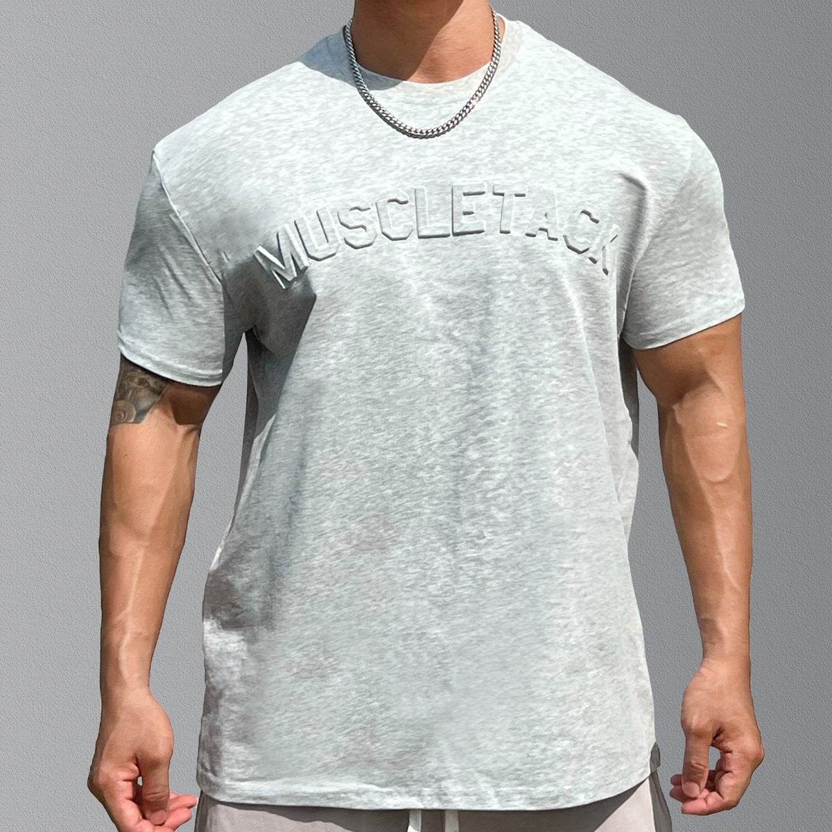 Men's Sports Loose Cotton Workout Short Sleeve T-shirt - Mubimart
