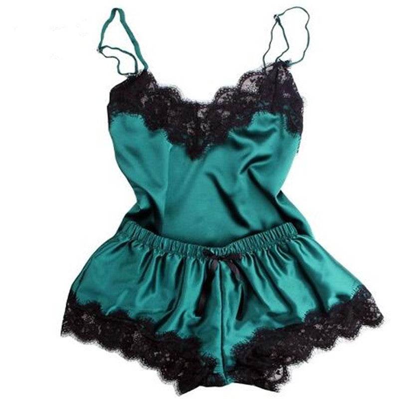 Women's Sling Pajamas Emulation Silk Nightgown Plus Size Home Underwear Nightdress - Mubimart