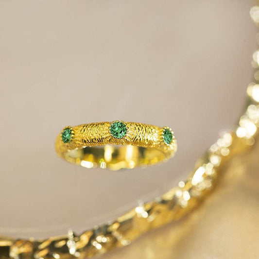 Inlaid Emerald Gold Gemstone Women's Light Luxury Niche Bracelet - Mubimart