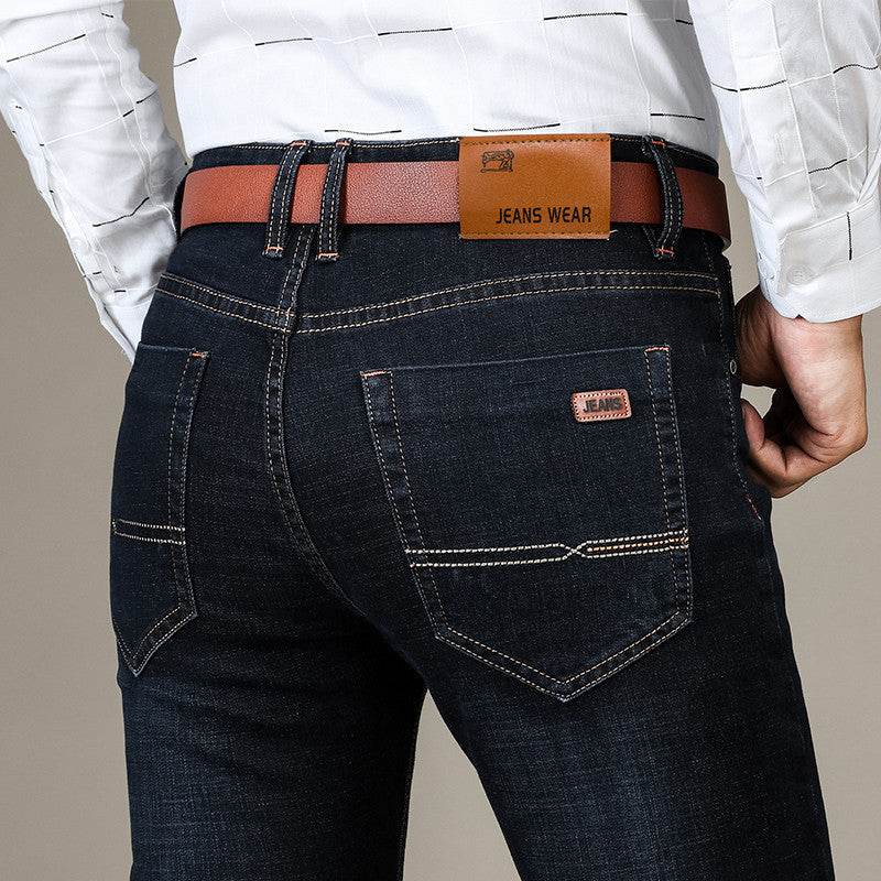 Slim Fit Elastic Straight Jeans - Mubimart