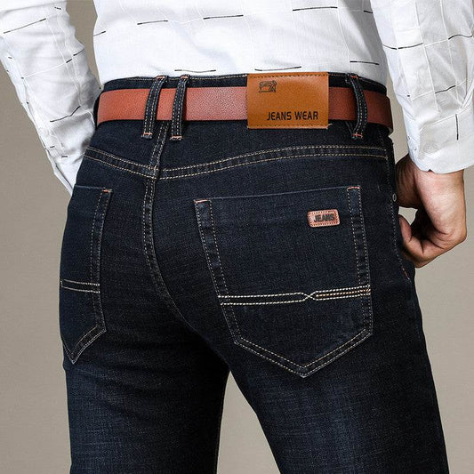 Slim Fit Elastic Straight Jeans - Mubimart