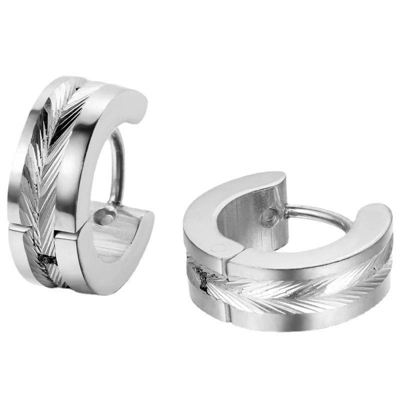European And American Fashion Room Electric Color Stainless Steel Titanium Steel Stud Earring For Men Ear Clip - Mubimart