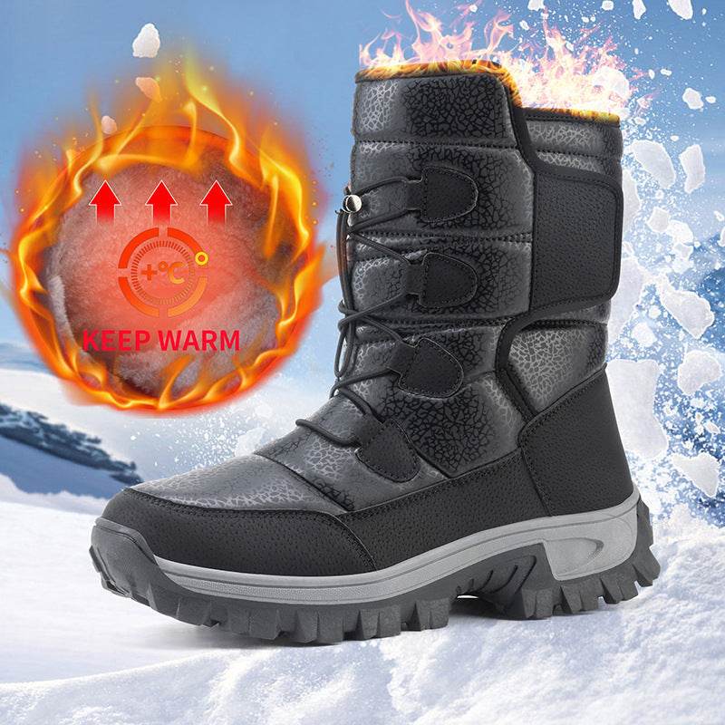 Men And Women Fleece-lined Warm Snow Boots - Mubimart