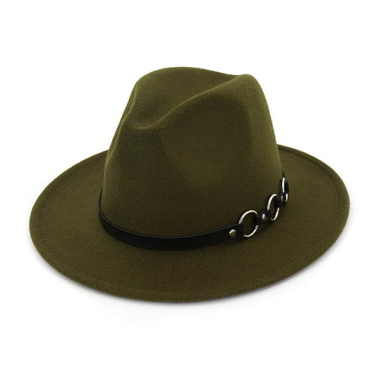 60cm Woolen Hat Gentleman Fedora Hat Flat Brim Big Brim Hat - Mubimart