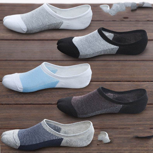 Boat Socks Men's Shallow Mouth Pure Cotton Invisible Low-cut Deodorant Thin Section - Mubimart