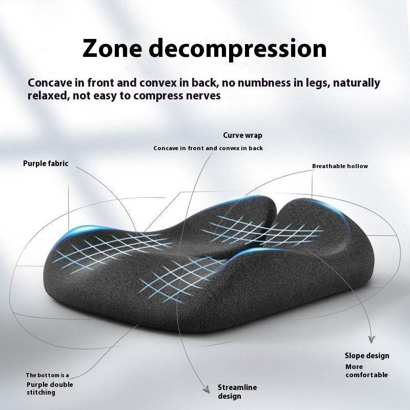 Cushion Office Chair Cushion Long-sitting Artifact Thickened Non-collapse Memory Foam Seat Cushion Ice Silk Breathable Men Seat Cushion - Mubimart