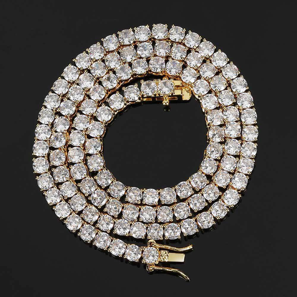 Hip Hop Necklace Men Tennis Chain Zircon Necklace - Mubimart