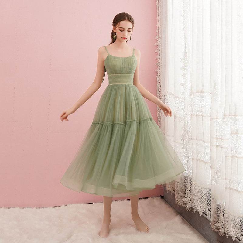 Green Ladies Holiday Slip Dress - Mubimart