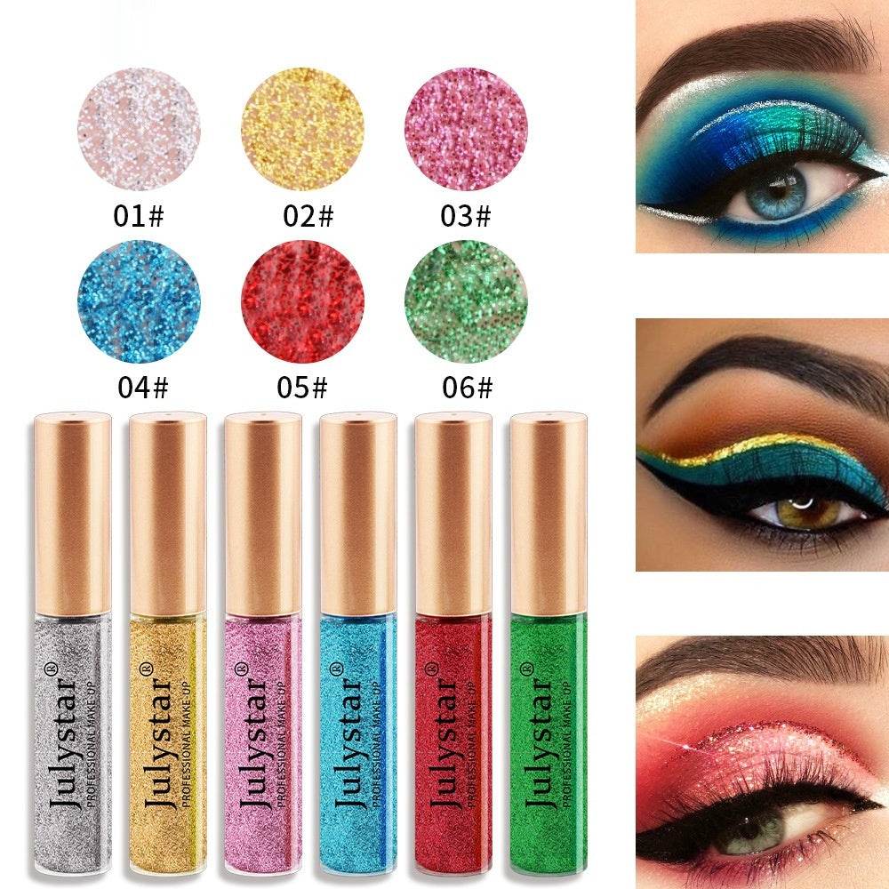 Color Pearlescent Liquid Eyeliner Not Smudge Liquid Eyeliner Suit - Mubimart
