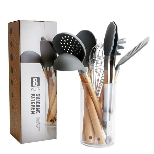 Direct Selling Wooden Handle Silicone Kitchen Utensils And - Mubimart