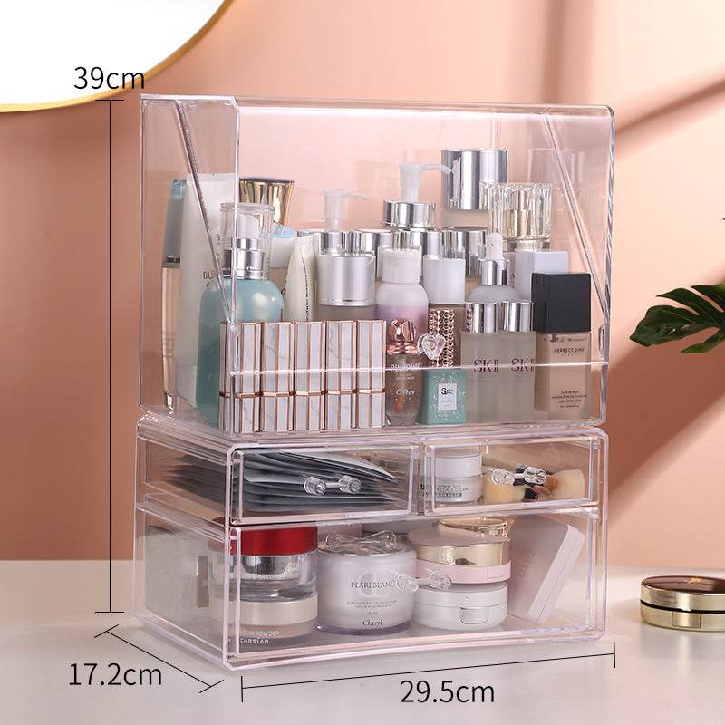 Desktop Transparent Cosmetic Case - Mubimart