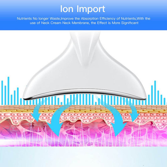 EMS Microcurrent Neck Face Beauty Device With 3 Colors LED Photon Therapy Skin Tighten Reduce Double Chin Face Lifting Devices - Mubimart