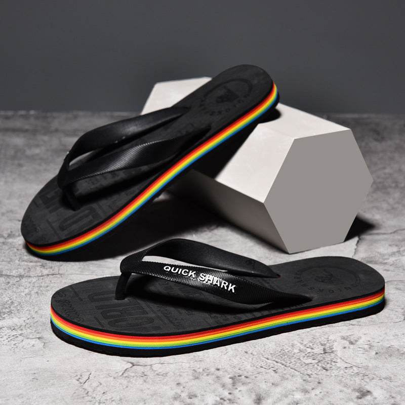 Flip Flops Men's Non-slip Flip-flop Beach Slippers - Mubimart