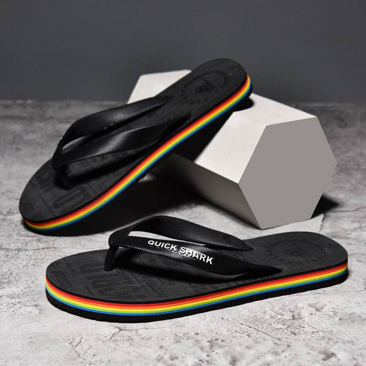 Flip Flops Men's Non-slip Flip-flop Beach Slippers - Mubimart
