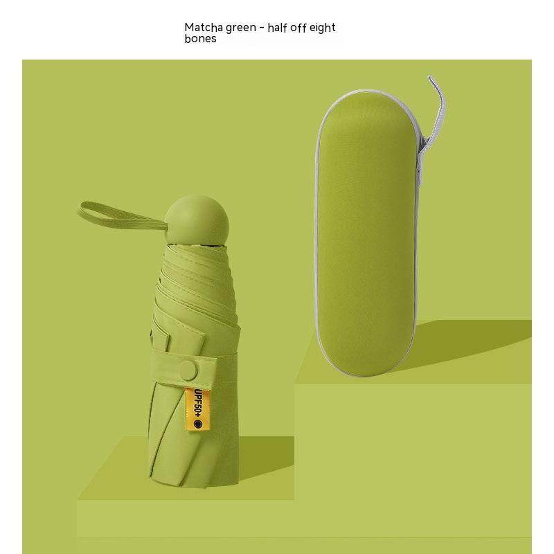Mini Five-fold Umbrella Capsules Sun Umbrella Sun Protection UV Protection - Mubimart