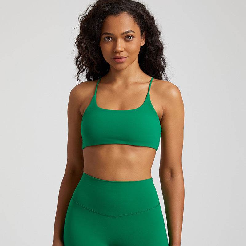 Candy Color Nude Feel Workout Bra Sports Quick-drying Workout Top - Mubimart