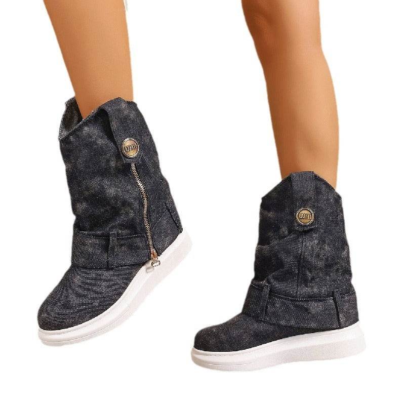 Plus Size Slimming Small Western Cowboy Boot - Mubimart