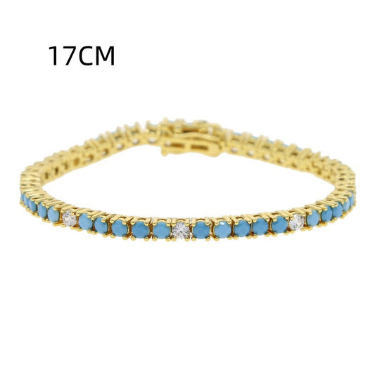 Turquoise Tennis Chain Simple Fashion Zircon Bracelet