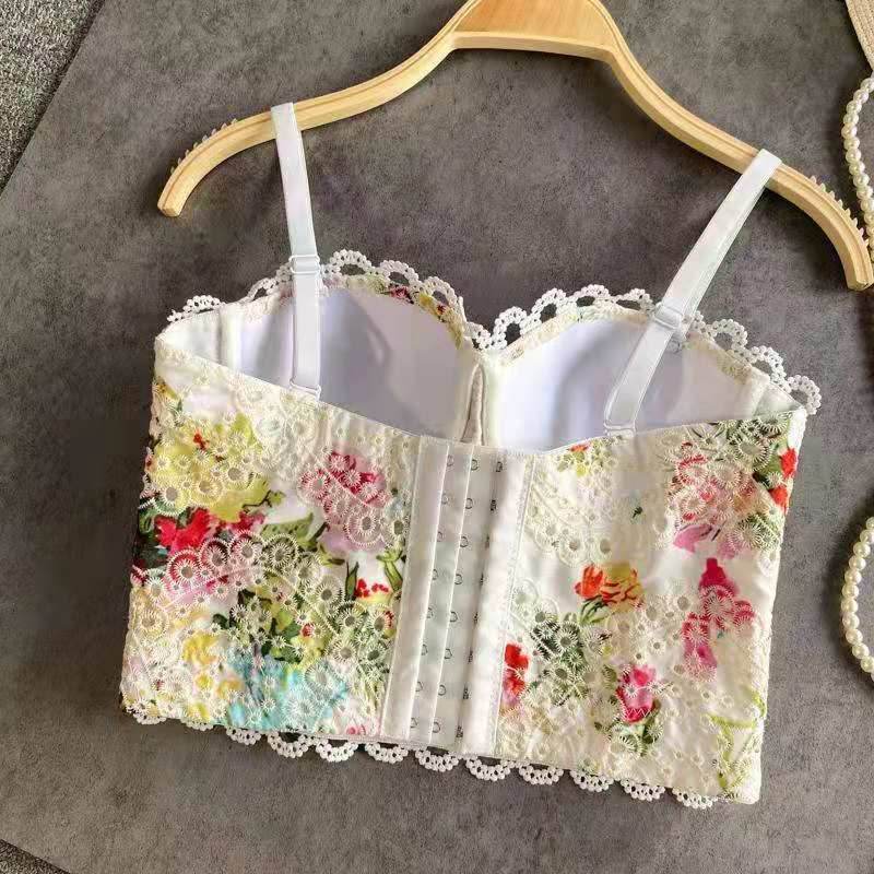Sexy Cropped Top With Fish Bone Corset - Mubimart