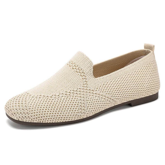 Flyknit Shoes Casual Flat Shoes Women - Mubimart