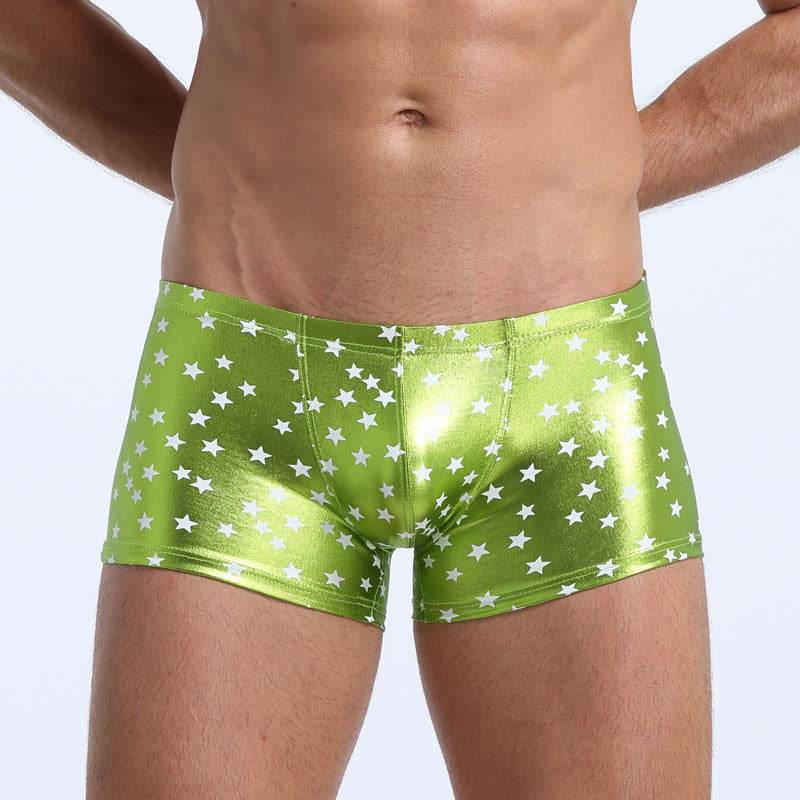 Men's Patent Leather Boxer Briefs - Mubimart