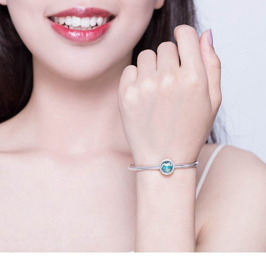 925 Sterling Silver Underwater World Beaded Bracelet For Women - Mubimart