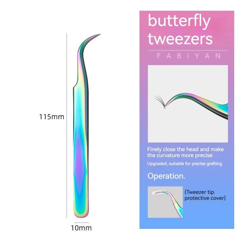 Stainless Steel Grafting Eyelash Aid Tweezers - Mubimart