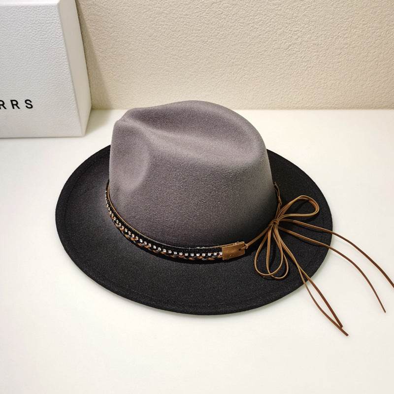 Woolen Fedora Hat Female Vintage Top Hat - Mubimart