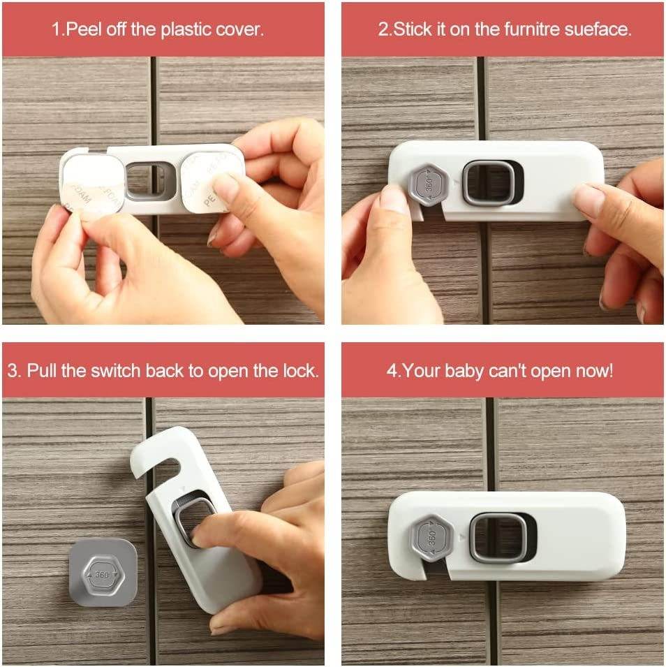 Home Refrigerator Lock Fridge Freezer Door Catch Lock Toddler Kids Child Cabinet Safety Lock For Baby Safety Child Lock - Mubimart