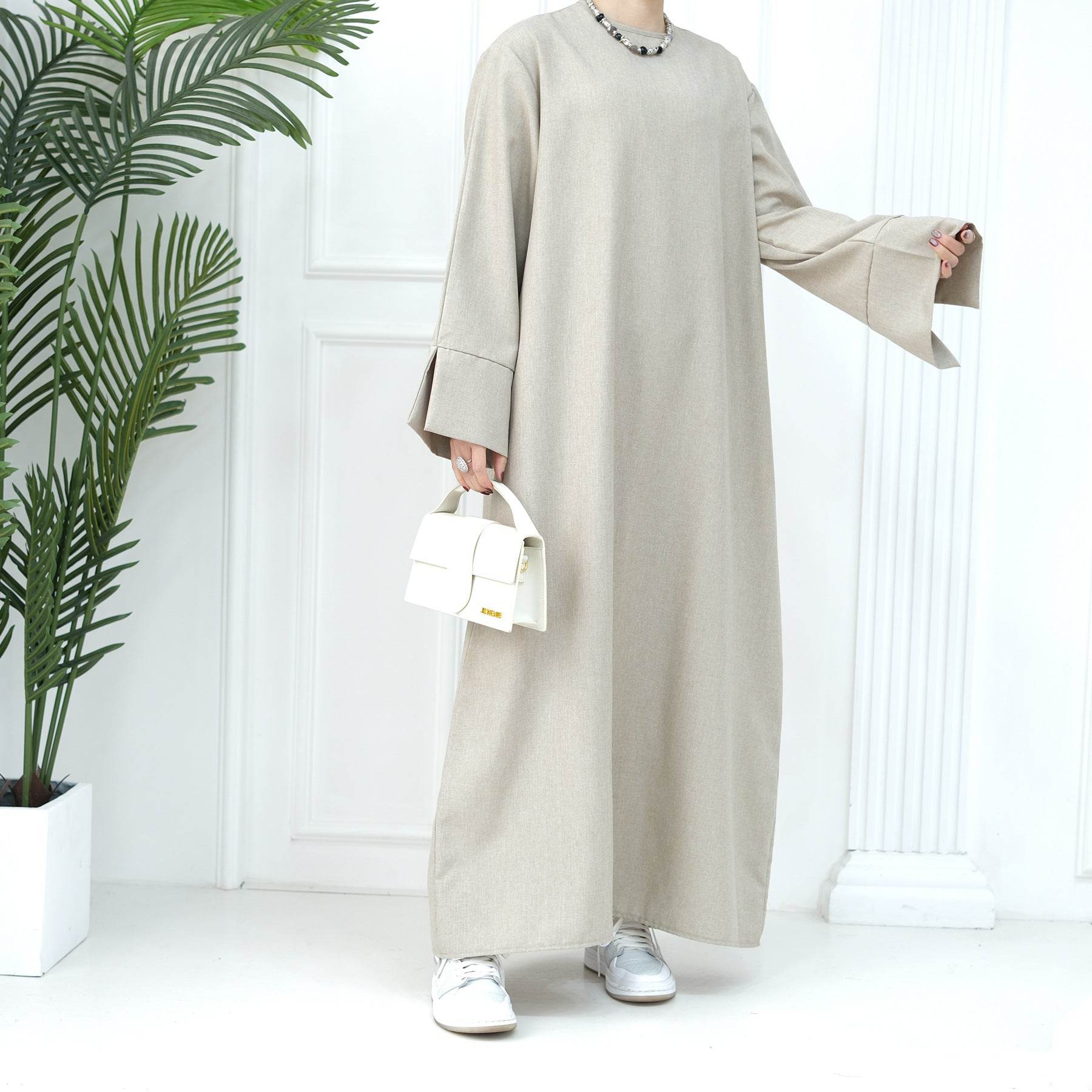 Middle East Turkey Loose Plus Size Elegant Dress Robe - Mubimart