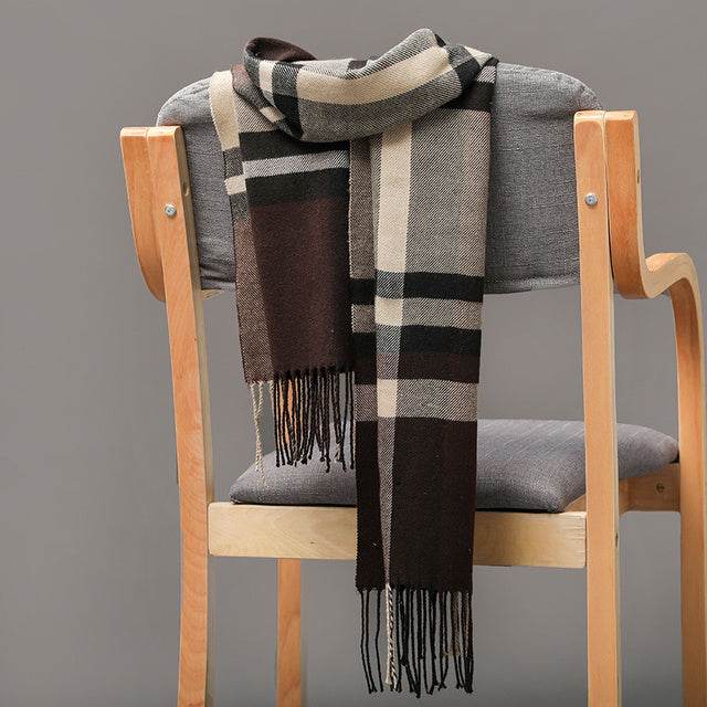 Mens And Girls Neckwear Cashmere Check Childrens Scarf - Mubimart