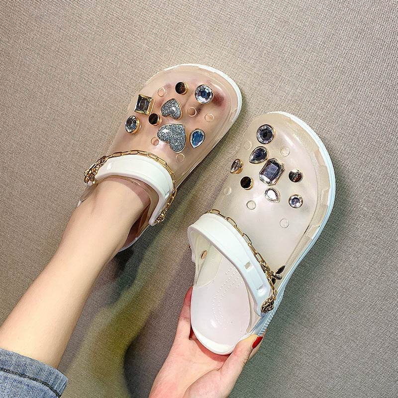 Sandals Women Platform Jelly Shoes Women Transparent Rain Boots Sandals - Mubimart