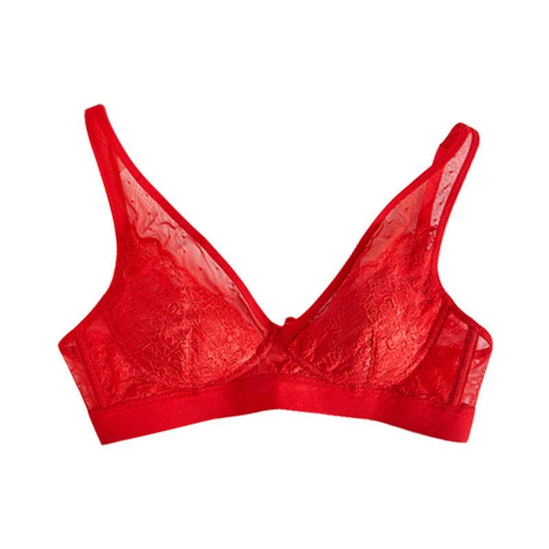 Women's Lace Silk Unwired Push Up Bra - Mubimart