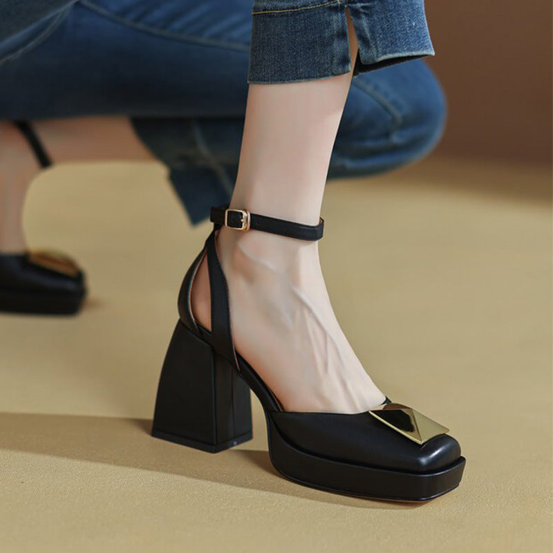 Women's Retro Strappy Roman Style High Heel Sandals