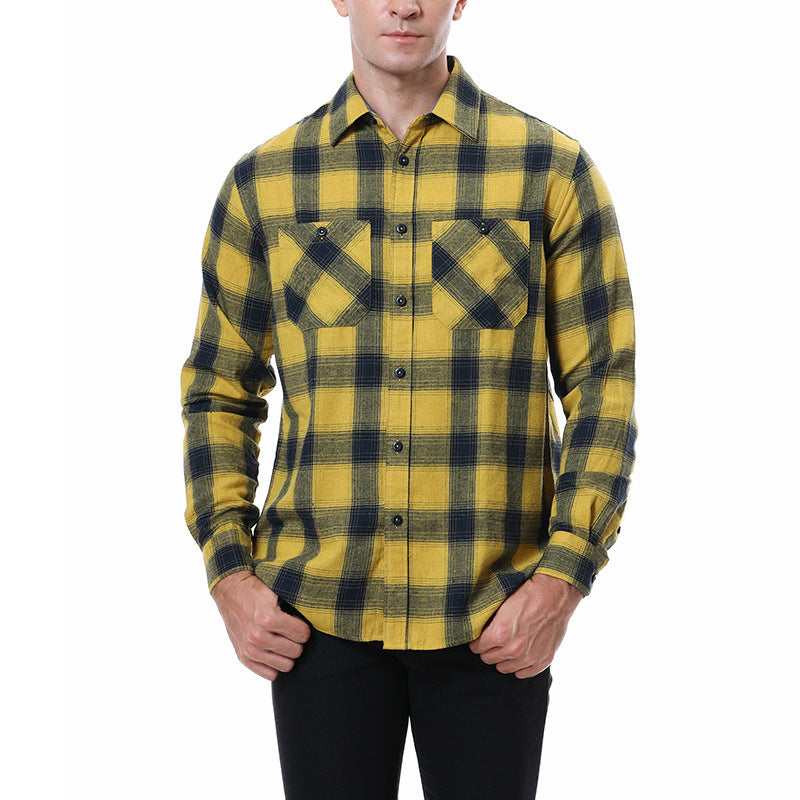 Men's Plaid Flannel Brushed Thermal Shirt