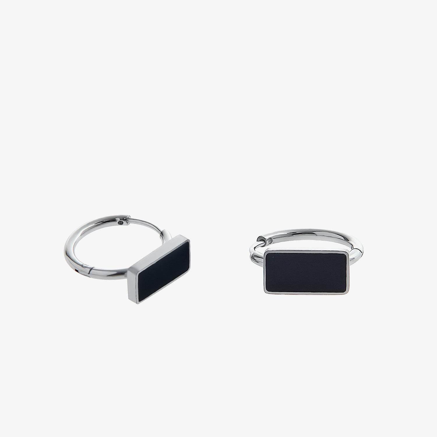 Colorless Earrings For Men Oil Drop Black - Mubimart