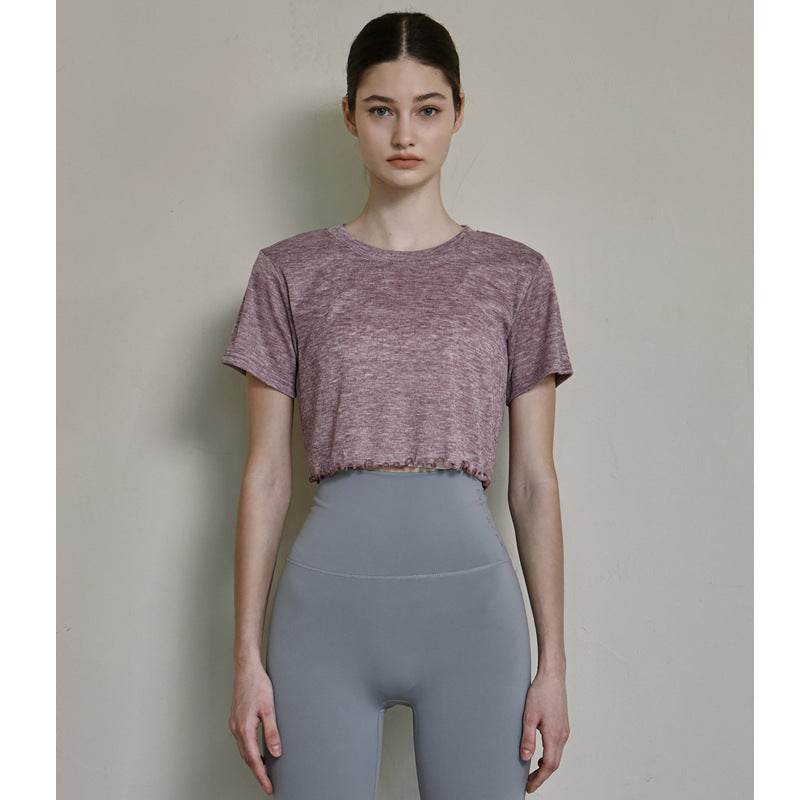 Yoga Clothes Short Sleeve Workout Top - Mubimart