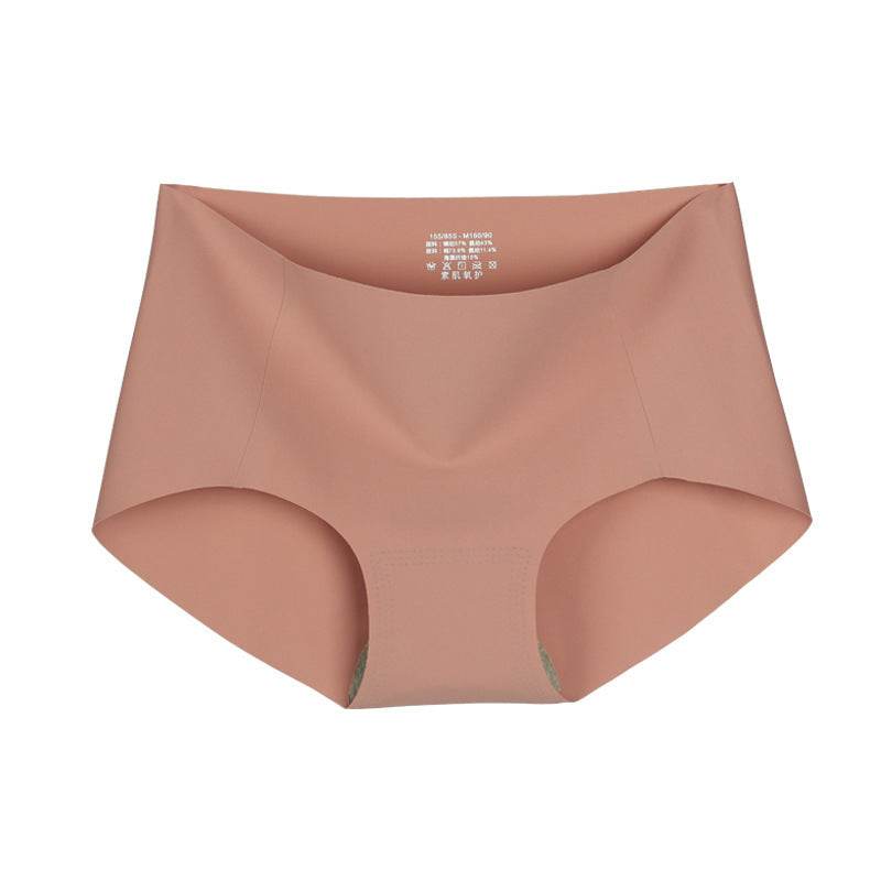 Women's Thin Mid-waist High-waist Plain Muscle Magic Seamless Panties - Mubimart