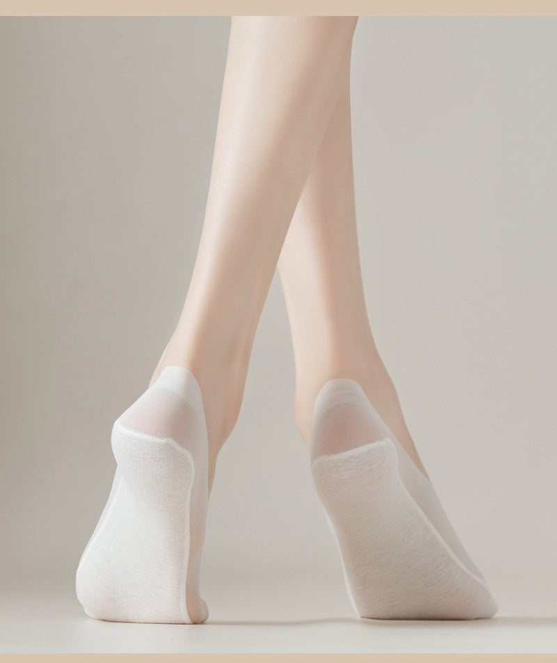 Thin Solid Color Bottom Super Low Cut Invisible Socks - Mubimart -  